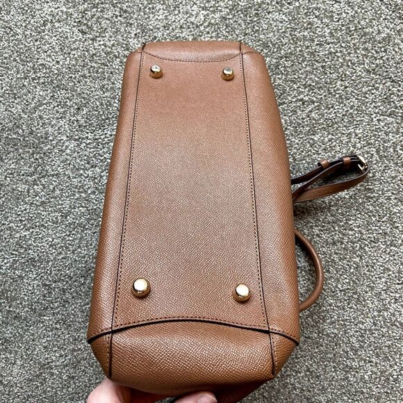 COACH MARGOT CARRYALL CROSSGRAIN LEATHER F57527 SATCHEL CROSSBODY BAG BROWN - Picture 8 of 12